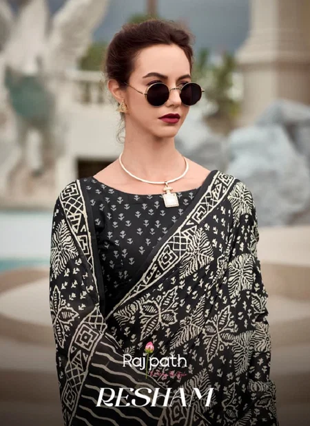 Resham Silk By Rajpath Pure Mal Mal Silk Print Saree Wholesale Online
